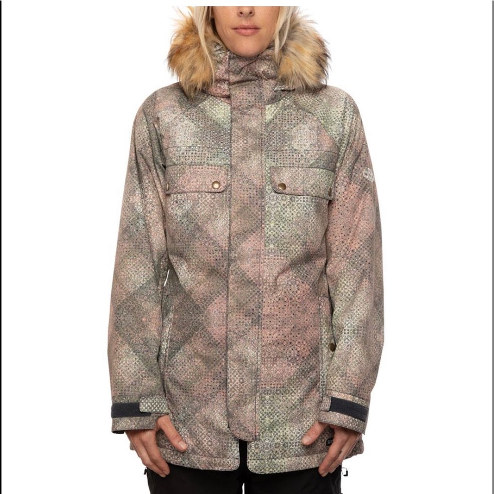 686 DREAM INSULATED WOMEN'S JACKET MULTI BOHO SMALL swowboard ski